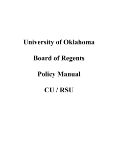 University of Oklahoma Board of Regents Policy Manual