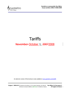 Tariffs November October 20072008 1,