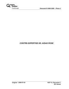 CONTRE-EXPERTISE DE JUDAH ROSE Demande R-3669-2008 – Phase 2 Original : 2009-07-03