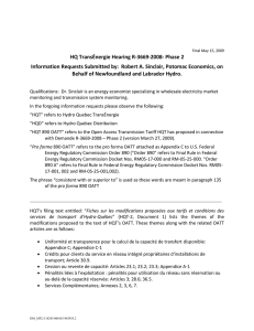 HQ TransÉnergie Hearing R-3669-2008- Phase 2
