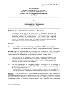 Application R-3669-2008 Phase 2 RESPONSES TO INFORMATION REQUESTS NUMBER 1
