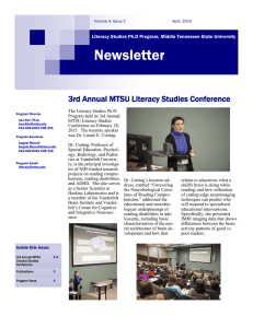 Newsletter 3rd Annual MTSU Literacy Studies Conference