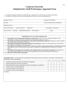 Cameron University Administrative Staff Performance Appraisal Form A11