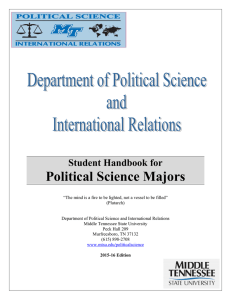 Political Science Majors Student Handbook for