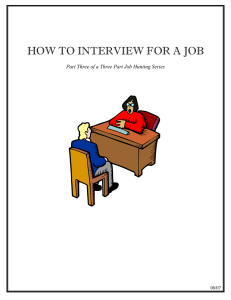 HOW TO INTERVIEW FOR A JOB 08/07