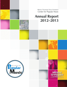 Annual Report 2012–2013 Center for Popular Music M