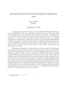 Documentation for Generalized Quantile Regression code David Powell RAND