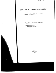 STATUTORY INTERPRETATION F. A. R. Bennion Commentary