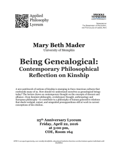 Being Genealogical:  Mary Beth Mader Contemporary Philosophical