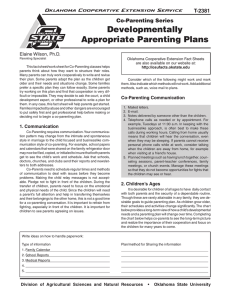 Developmentally Appropriate Parenting Plans T-2381 Co-Parenting Series