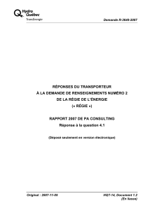 RÉPONSES DU TRANSPORTEUR À LA DEMANDE DE RENSEIGNEMENTS NUMÉRO 2