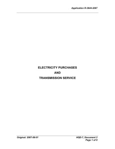 ELECTRICITY PURCHASES AND TRANSMISSION SERVICE