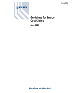 Guidelines for Energy Cost Claims June 2001