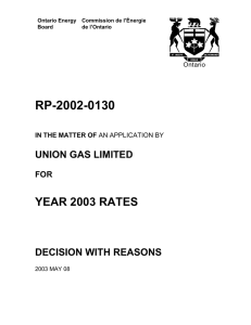 RP-2002-0130 YEAR 2003 RATES UNION GAS LIMITED DECISION WITH REASONS