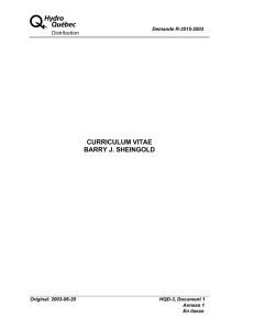 A  CURRICULUM VITAE BARRY J. SHEINGOLD