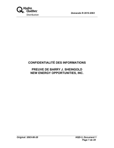 A  CONFIDENTIALITÉ DES INFORMATIONS PREUVE DE BARRY J. SHEINGOLD