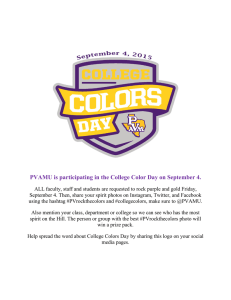 PVAMU is participating in the College Color Day on September...