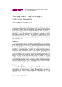 Teaching About Conflict Through Citizenship Education