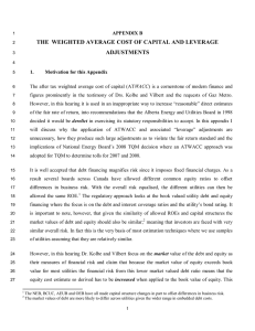 THE  WEIGHTED AVERAGE COST OF CAPITAL AND LEVERAGE ADJUSTMENTS