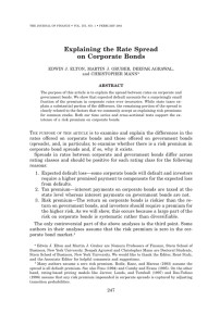 Explaining the Rate Spread on Corporate Bonds and CHRISTOPHER MANN*