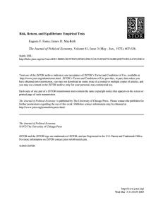 Risk, Return, and Equilibrium: Empirical Tests Eugene Fama; James D. MacBeth