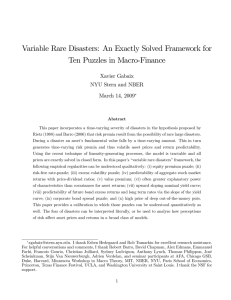 Variable Rare Disasters: An Exactly Solved Framework for Xavier Gabaix