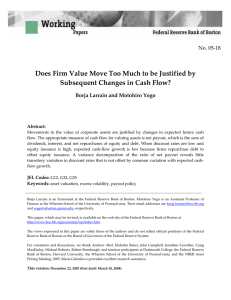   Does Firm Value Move Too Much to be Justified by  Subsequent Changes in Cash Flow?  No. 05‐18 