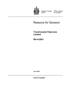 Reasons for Decision TransCanada PipeLines Limited RH-4-2001