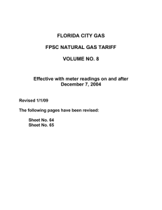 FLORIDA CITY GAS FPSC NATURAL GAS TARIFF VOLUME NO. 8