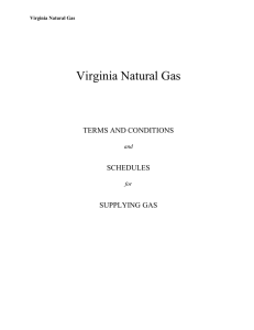 Virginia Natural Gas  TERMS AND CONDITIONS SCHEDULES