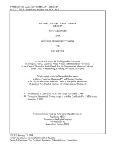 WASHINGTON GAS LIGHT COMPANY - VIRGINIA  WASHINGTON GAS LIGHT COMPANY