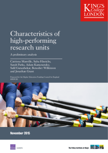 Characteristics of high-performing research units