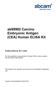 ab99992 Carcino Embryonic Antigen (CEA) Human ELISA Kit Instructions for Use