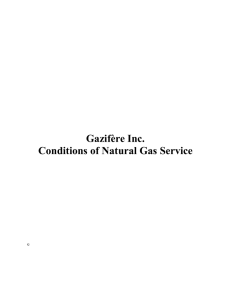 Gazifère Inc. Conditions of Natural Gas Service