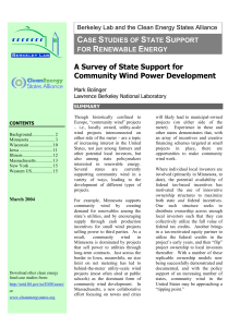 A Survey of State Support for Community Wind Power Development