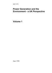 Power Generation and the Environment - a UK Perspective Volume 1 June 1998