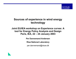 Sources of experience in wind energy technology