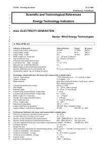 Scientific and Technological References  Energy Technology Indicators Area: ELECTRICITY GENERATION