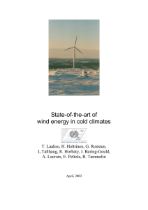 State-of-the-art of wind energy in cold climates