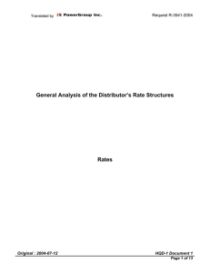 General Analysis of the Distributor’s Rate Structures Rates  Request R-3541-2004