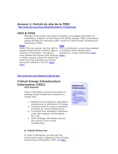 Annexe 1- Extrait du site de la FERC CEII &amp; FOIA