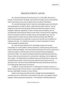 Experience of Billie S. LaConte
