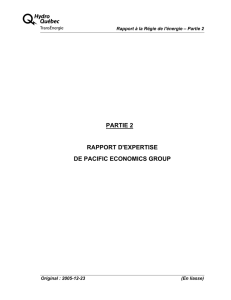 PARTIE 2 RAPPORT D'EXPERTISE DE PACIFIC ECONOMICS GROUP