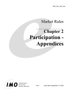 Participation - Appendices Chapter 2 Market Rules