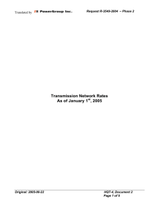 Transmission Network Rates As of January 1 , 2005 Translated by