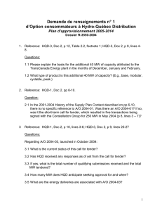 Demande de renseignements n° 1 d’Option consommateurs à Hydro-Québec Distribution