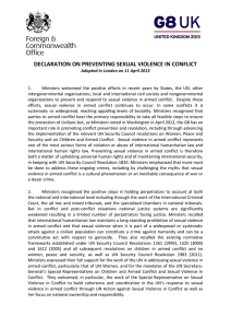 DECLARATION ON PREVENTING SEXUAL VIOLENCE IN CONFLICT