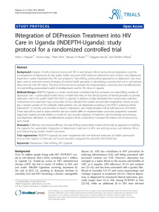 INtegration of DEPression Treatment into HIV Care in Uganda (INDEPTH-Uganda): study