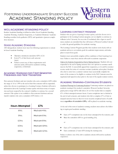 Academic Standing policy  Fostering Undergraduate Student Success