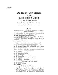 One Hundred Tenth Congress of the United States of America H. R. 493